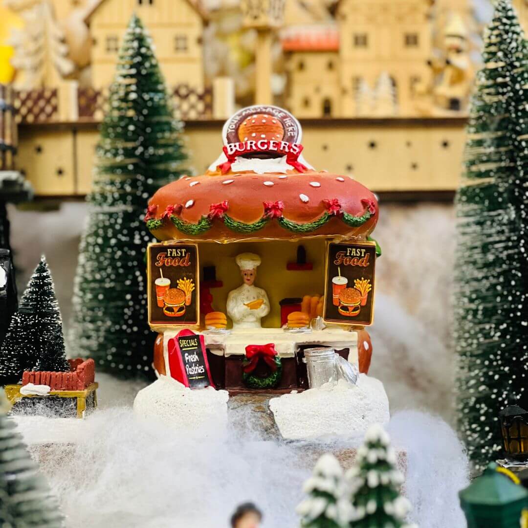 Loja Natal Hamburgueria Com Led 15x12x12,5cm