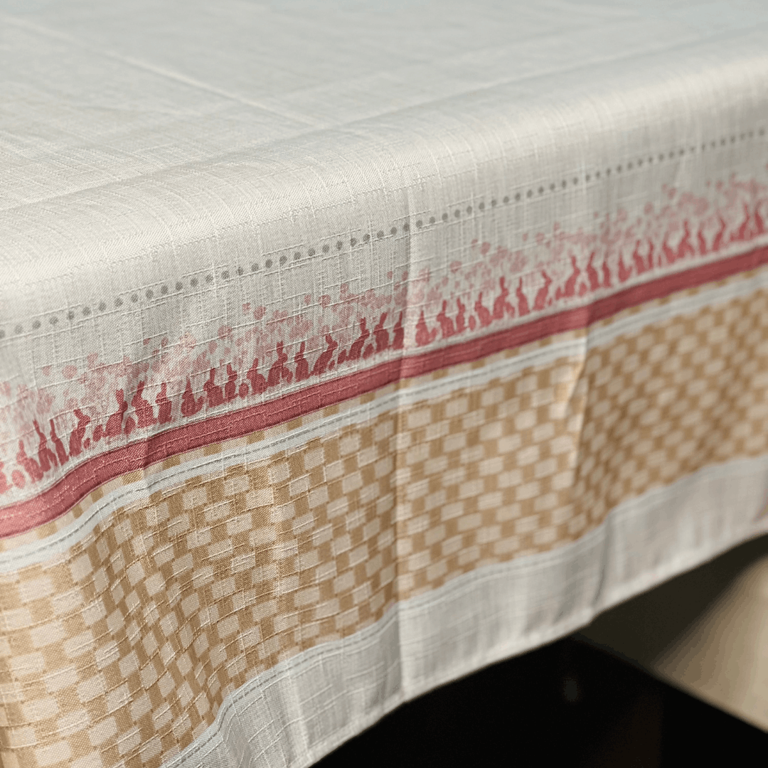 Toalha de Mesa de Páscoa Coelha e Laços 1,40x2,20m