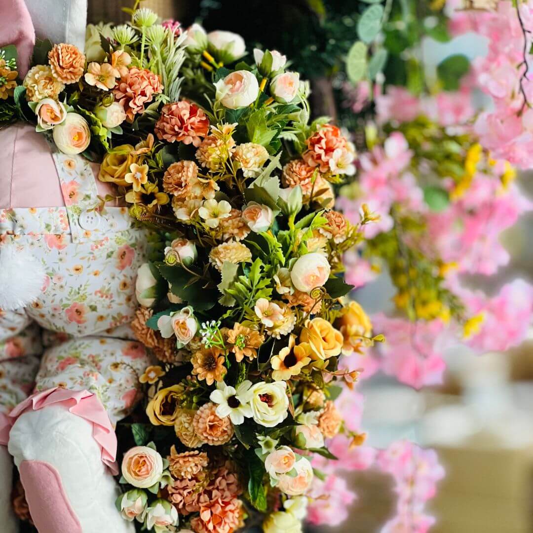 Guirlanda de Páscoa Com Perninhas - 55cm Salmão