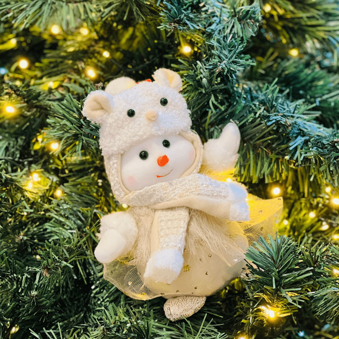 Boneco de Neve Natalino Fantasiado de Ovelha 23cm