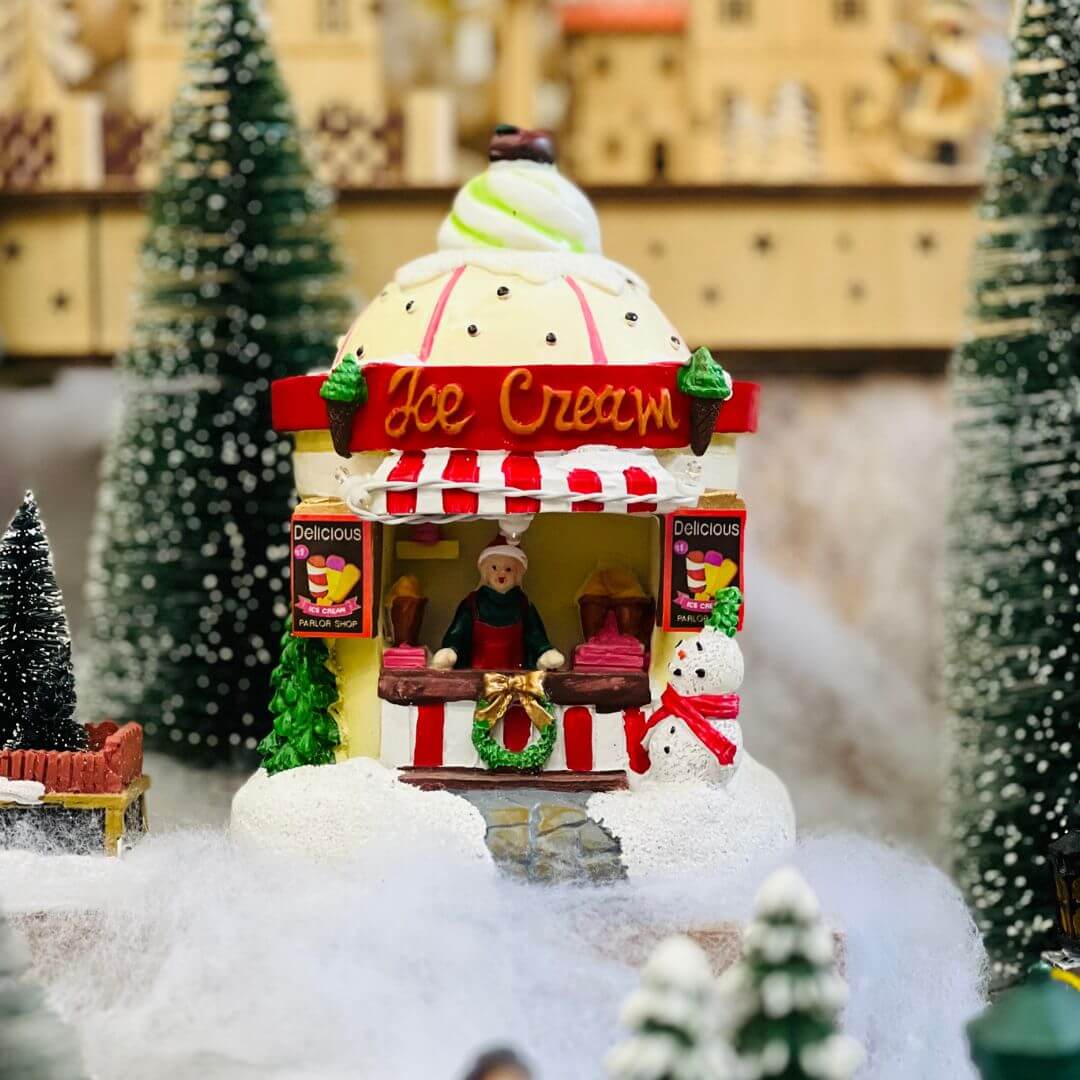 Loja Natal Sorveteria Com Led 15,5x12x12cm
