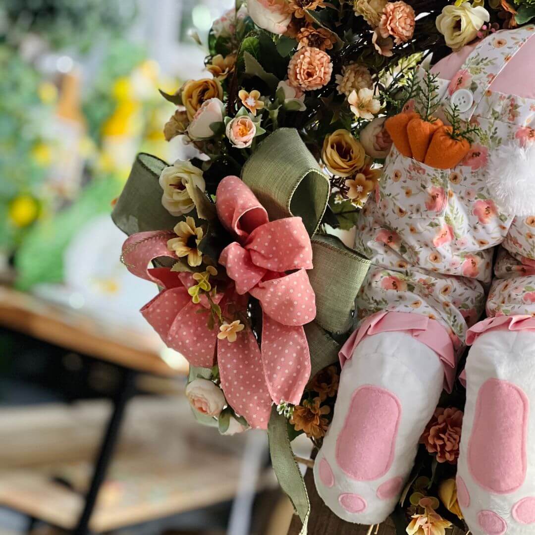 Guirlanda de Páscoa Com Perninhas - 55cm Salmão