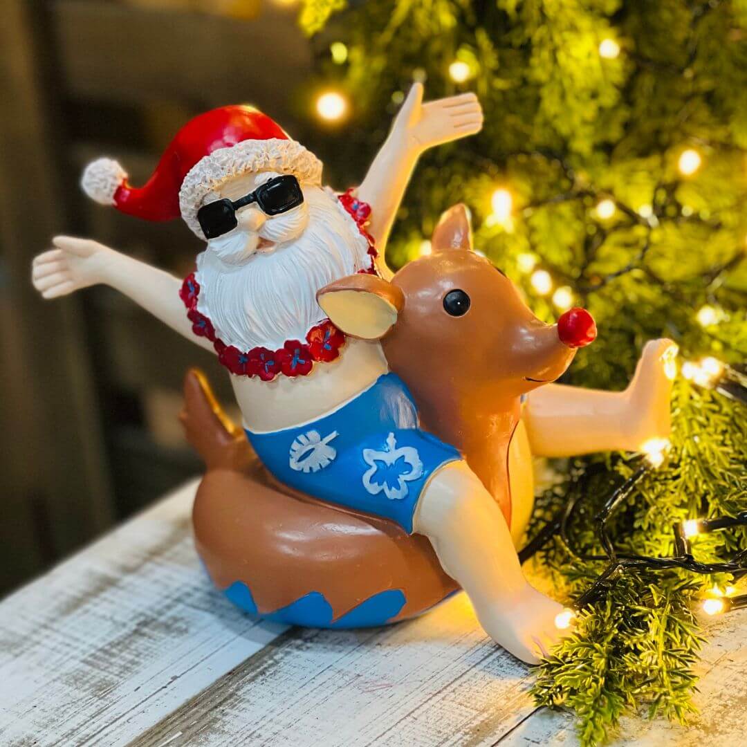 Papai Noel com Boia de Rena | 20cm