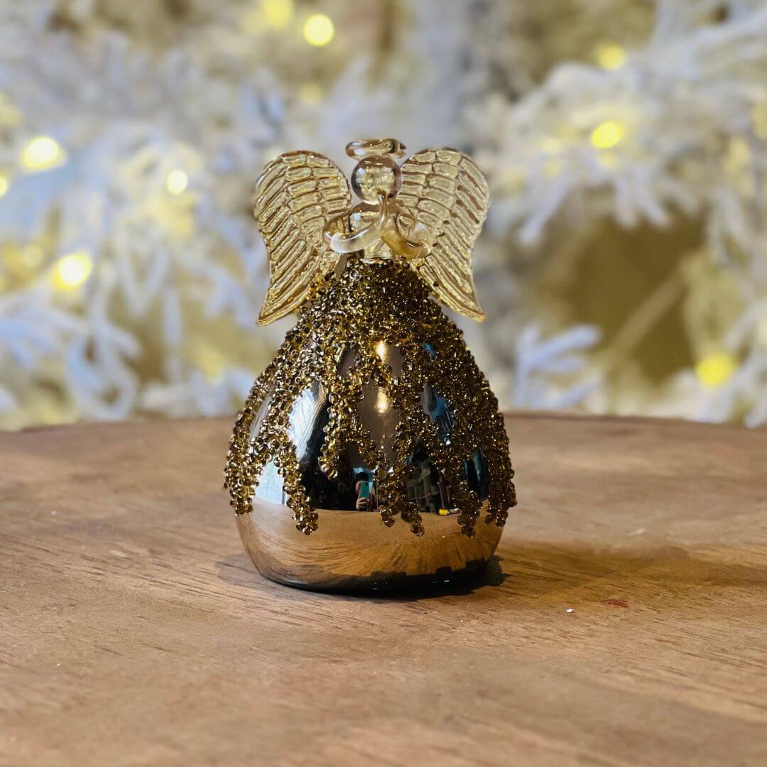 ENFEITE NATAL ANJO PRATA / DOURADO - 10,5CM