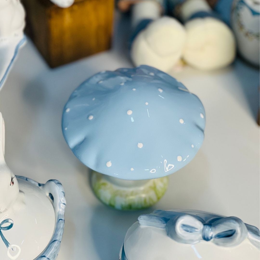 Cogumelo Azul Pastel - 13cm