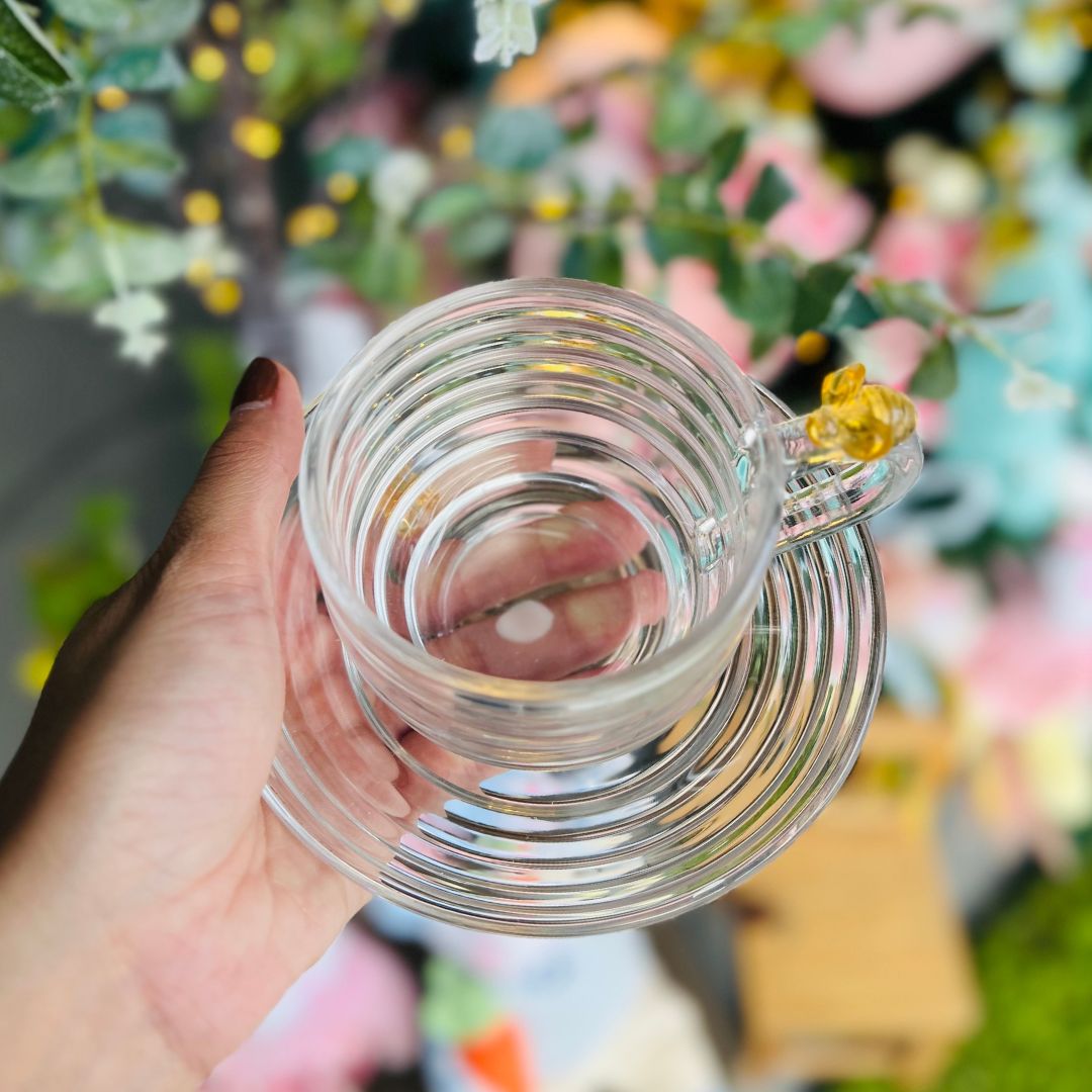 Xícara de Chá Com Pires Little Bee - 200ml Cristal Ecológico