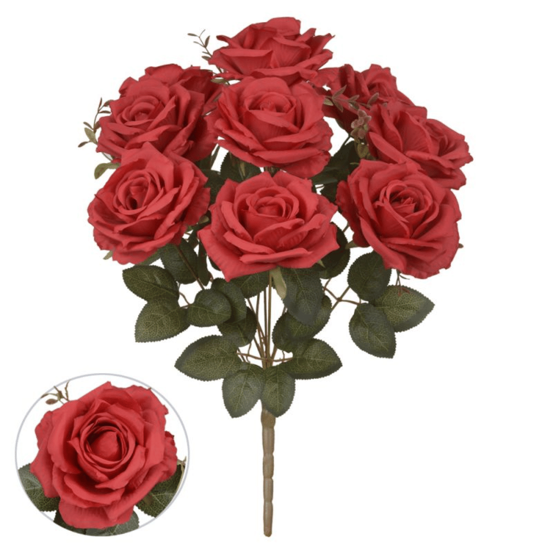 Buque Rosa Vermelho Outono 47cm