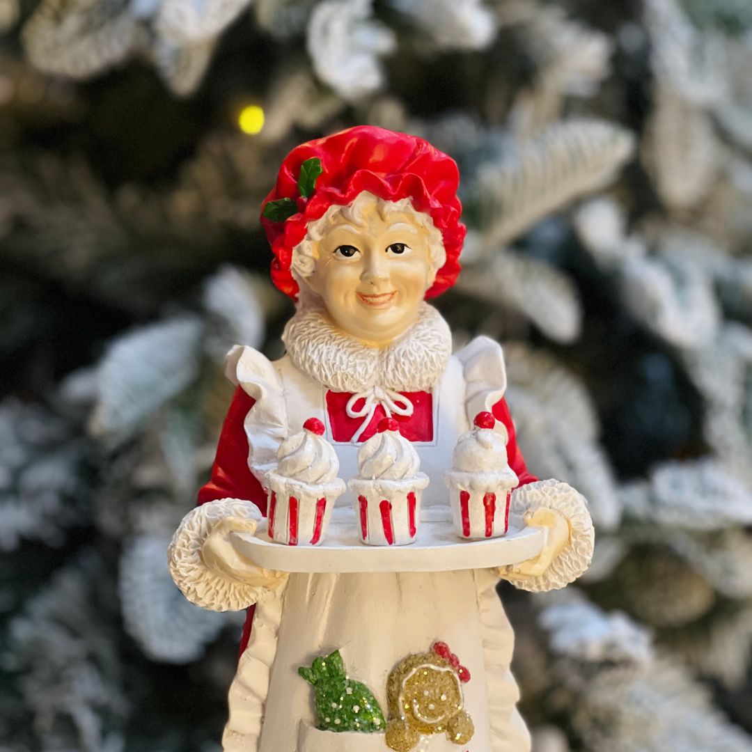Resina Natal Mamãe Noel Gingerbread - 31x13cm