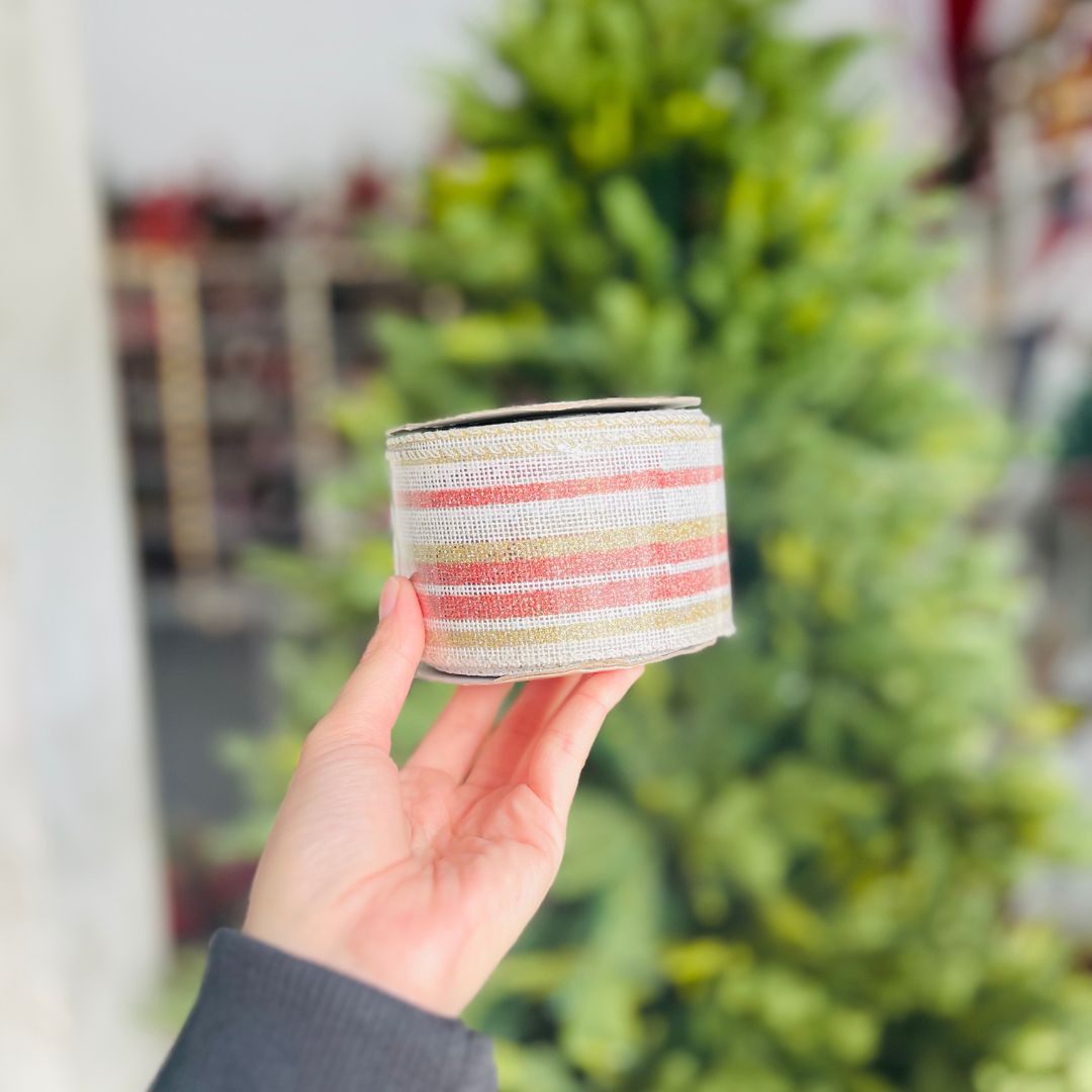 Fita Natalina Com Glitter - 6,3cmx9,14m