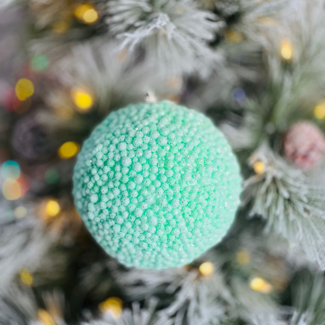 Bola Decorada de Natal Verde - 15cm