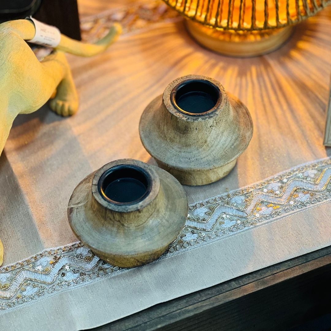 Candelabro Voador em Madeira - 9cm