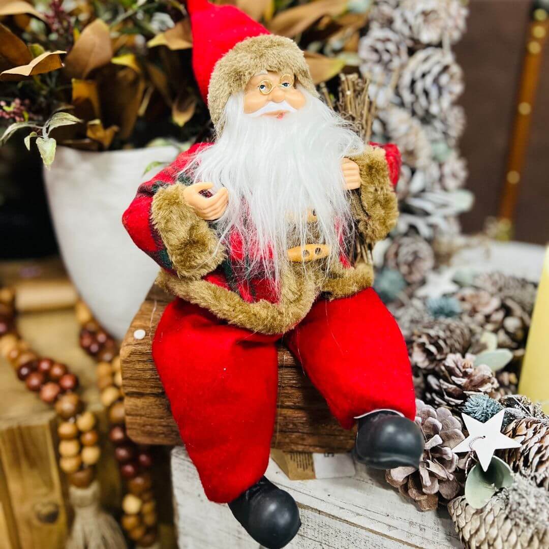 Papai Noel Tradicional Natal Sentado – 30cm