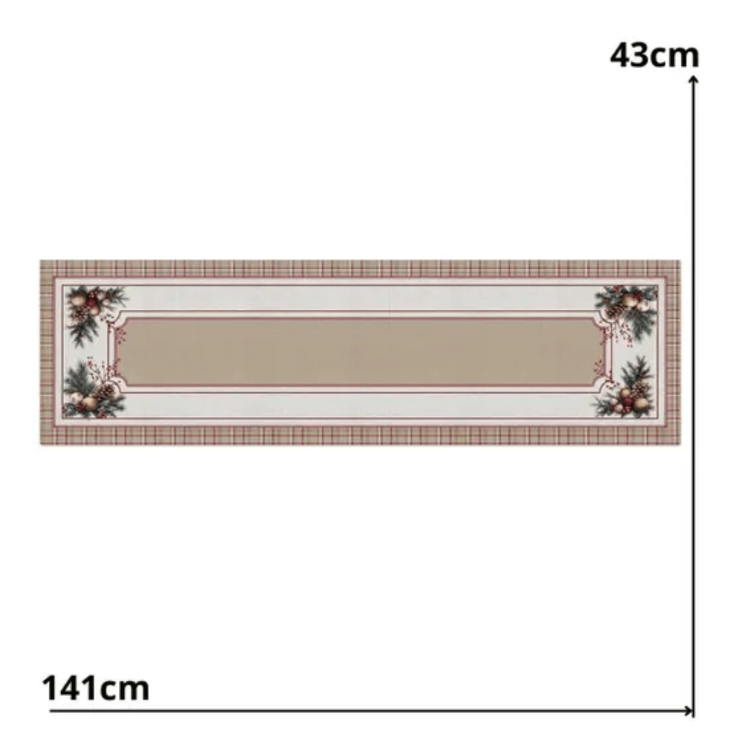 Caminho de Mesa Natalino Pinhas e Encanto 42x141cm
