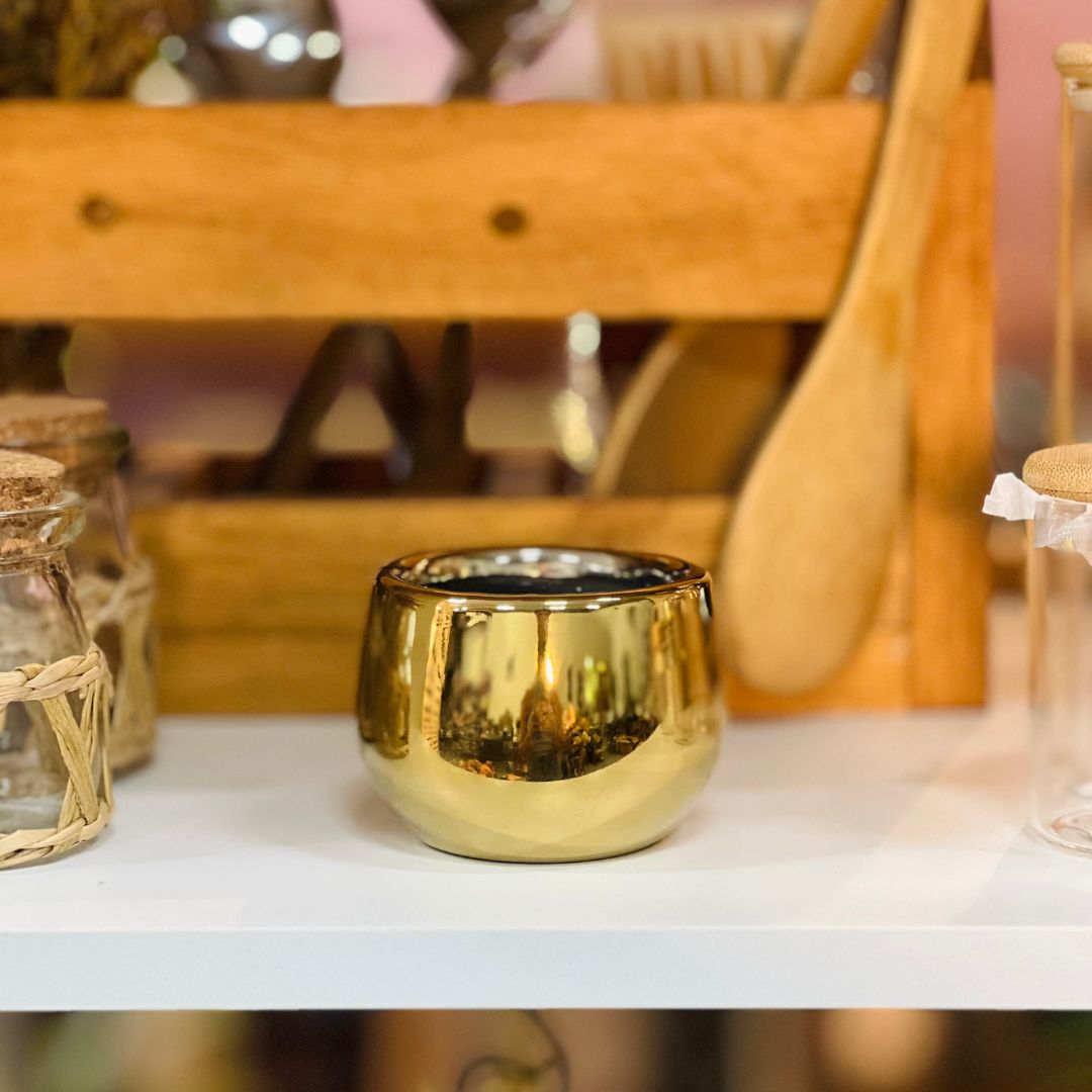 Vaso Ceramica Dourado 5,8cm