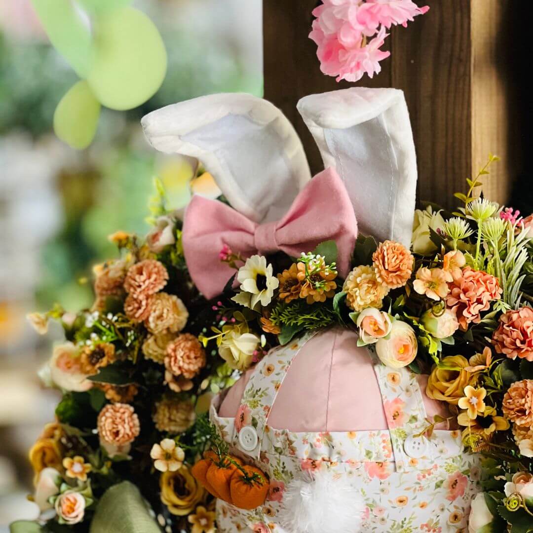 Guirlanda de Páscoa Com Perninhas - 55cm Salmão