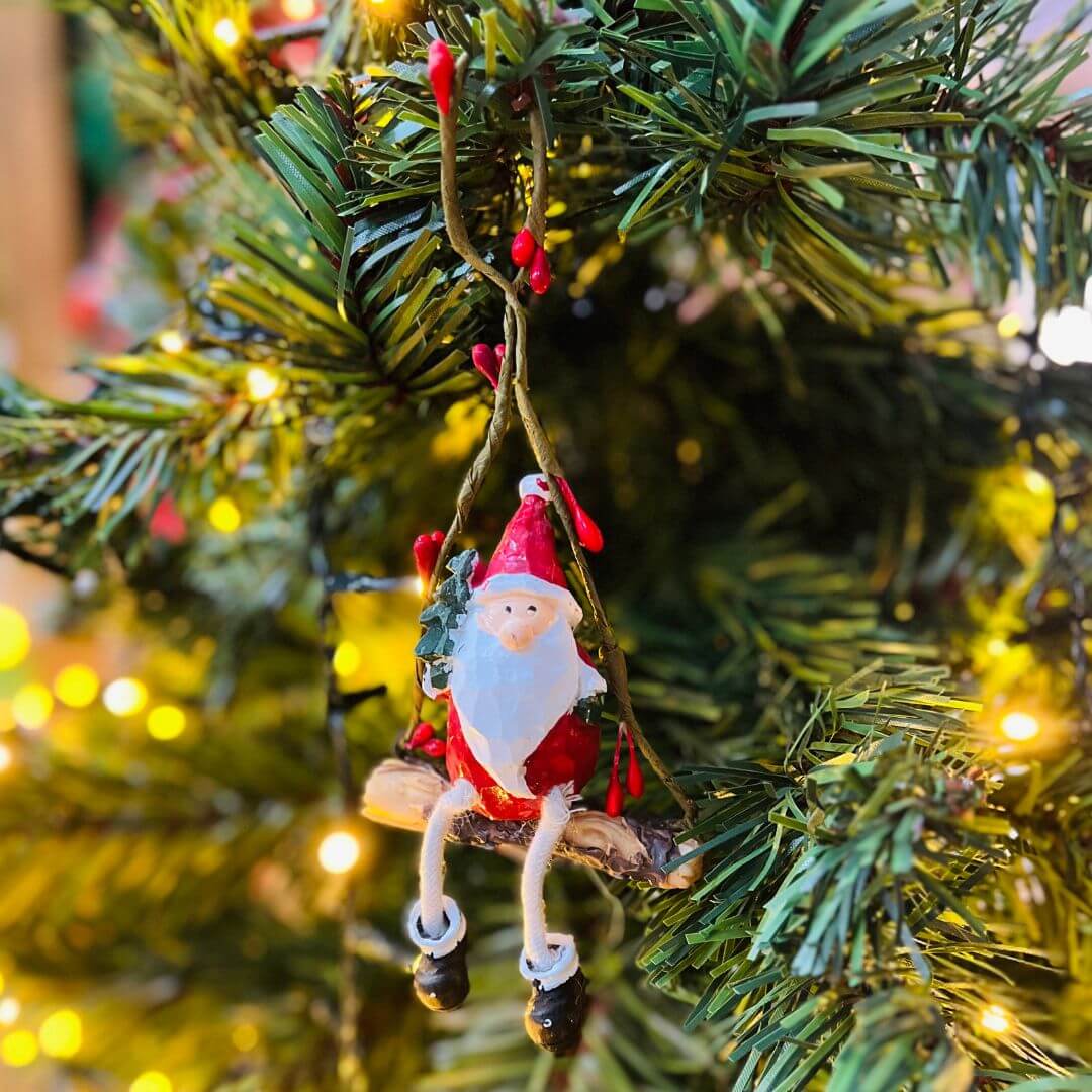Enfeite de Árvore Papai Noel no Balanço | 19,5cm