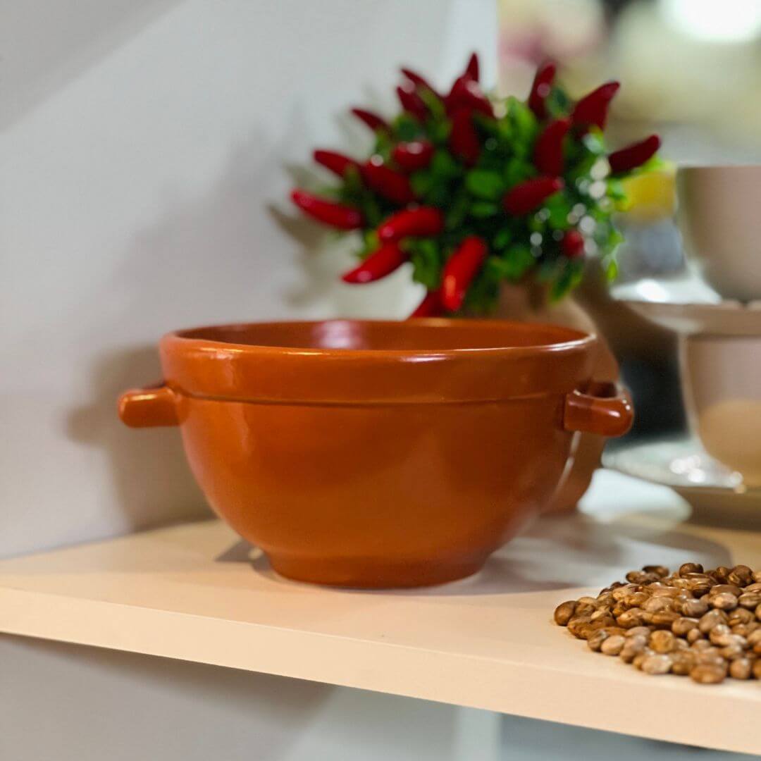 Bowl Liso com Alça Caramelo Fosco - 15cm