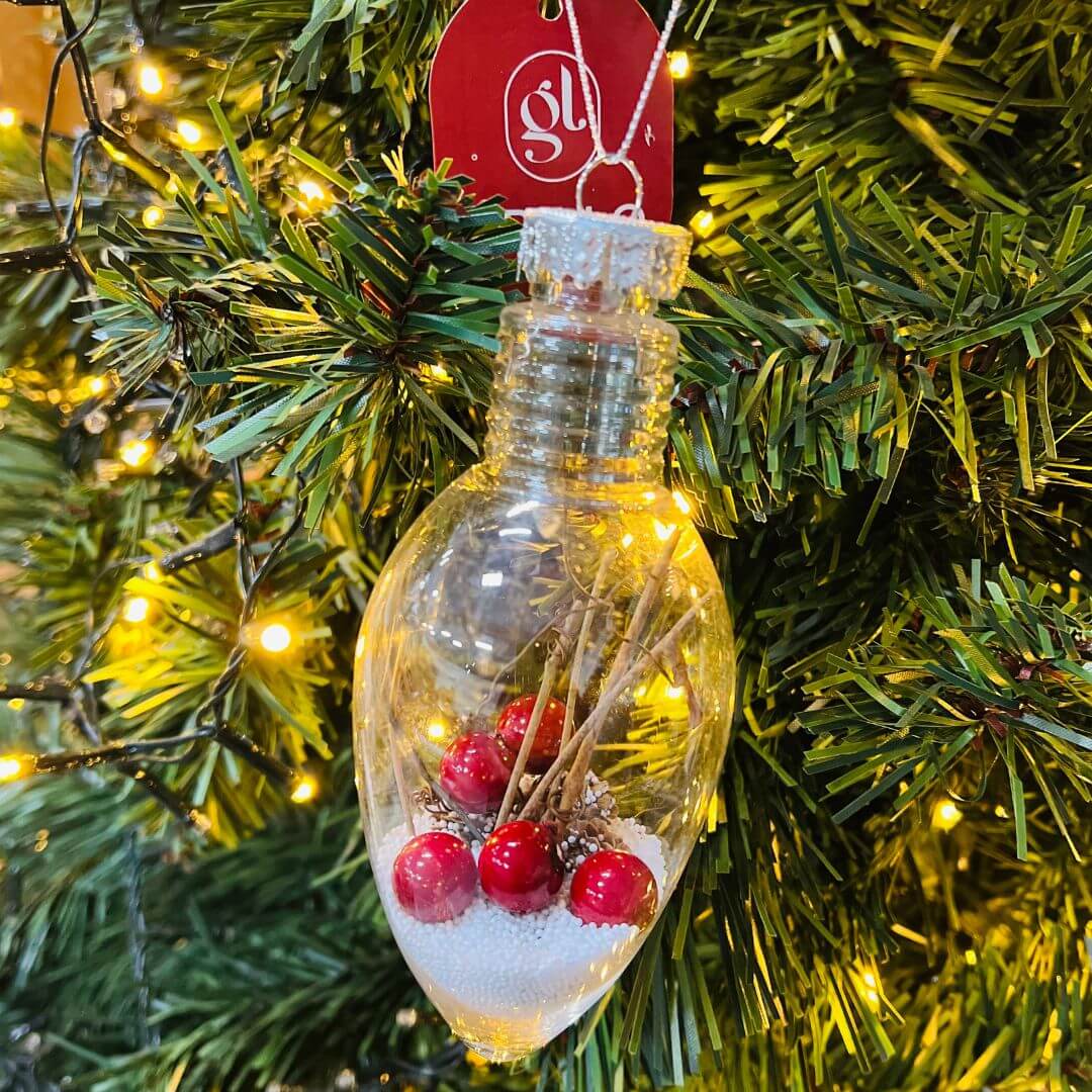Bola Natalina Berries Transparente – 14cm