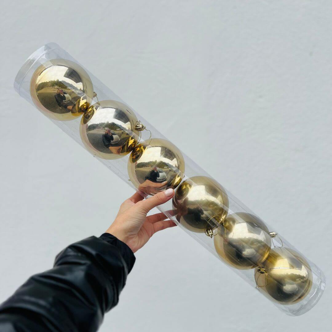 Jogo com 6 Bola Natalina Perolada - 10cm