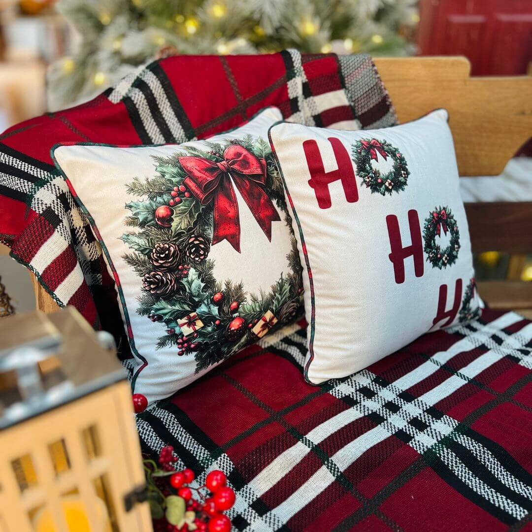 Capa Natalina Guirlanda Com Cordone - 43cmx43