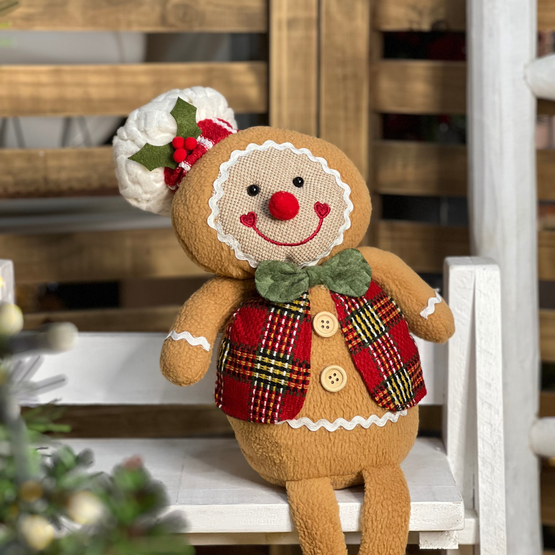 Boneco Ginger Sentado Perna Longa - 58cm
