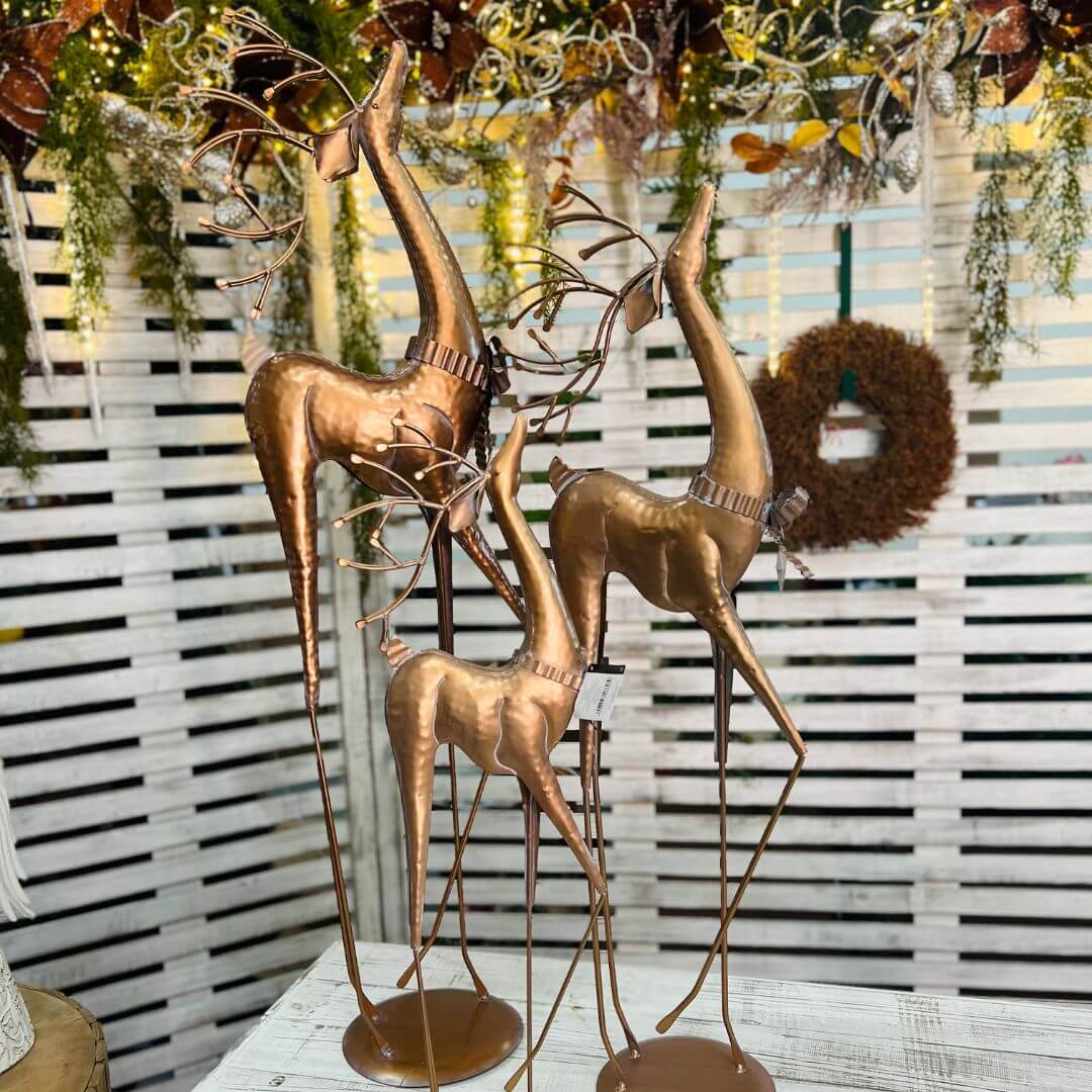 Enfeite de Metal Rena Bronze – 105cm