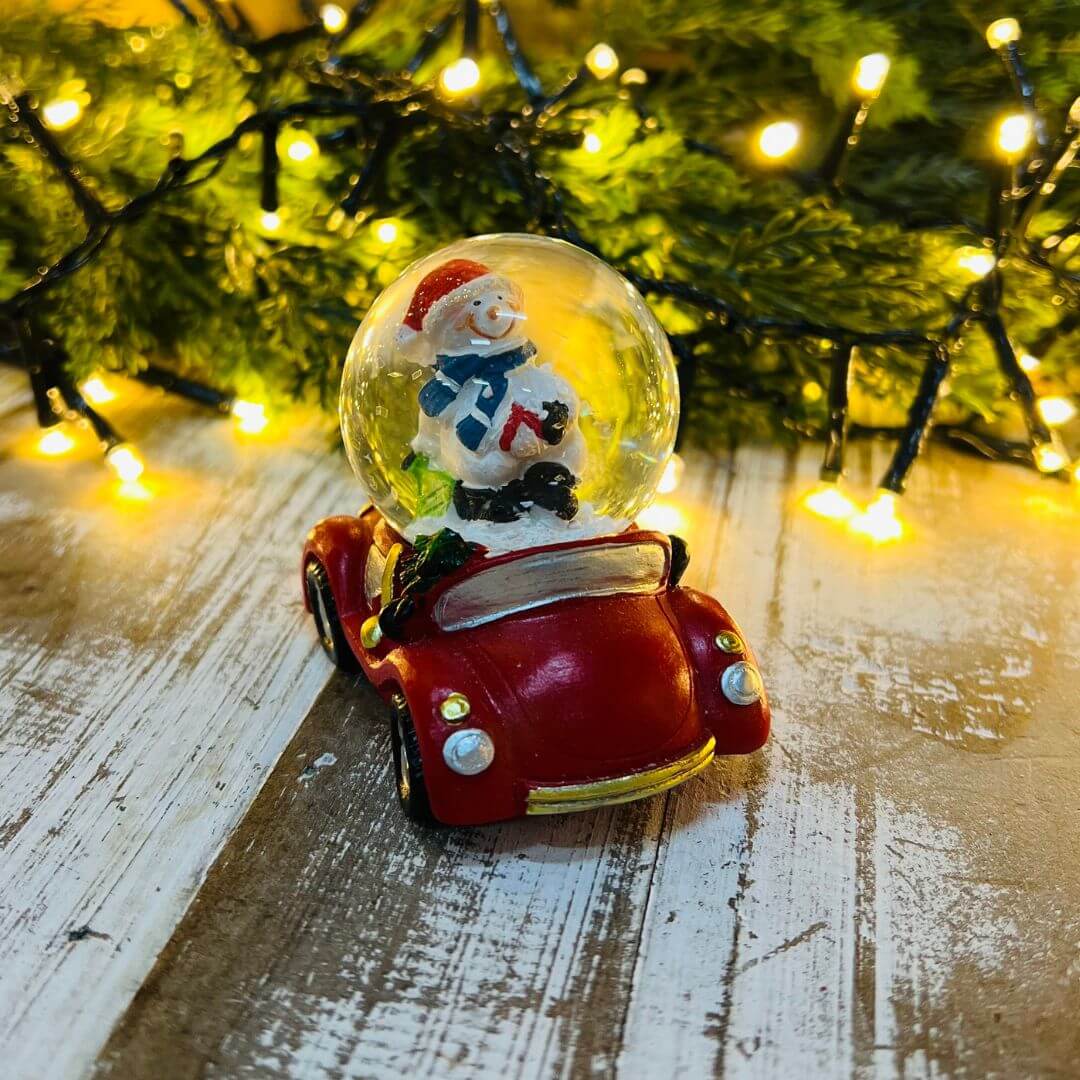 Globo de Neve com Carro de Natal – 7,2cm