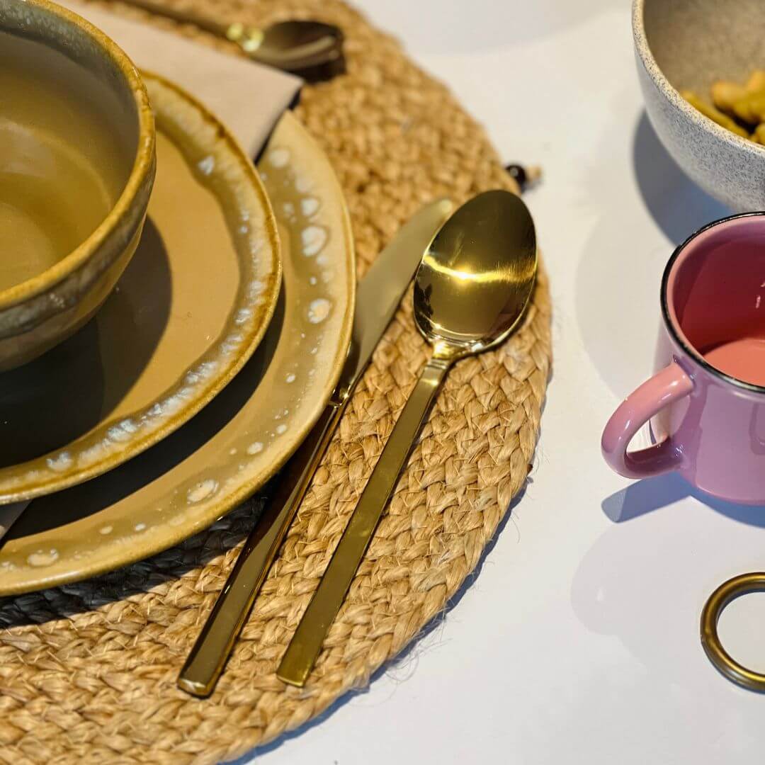 Faqueiro 24 Peças de Aço Inox Firenze Dourado - Wolff