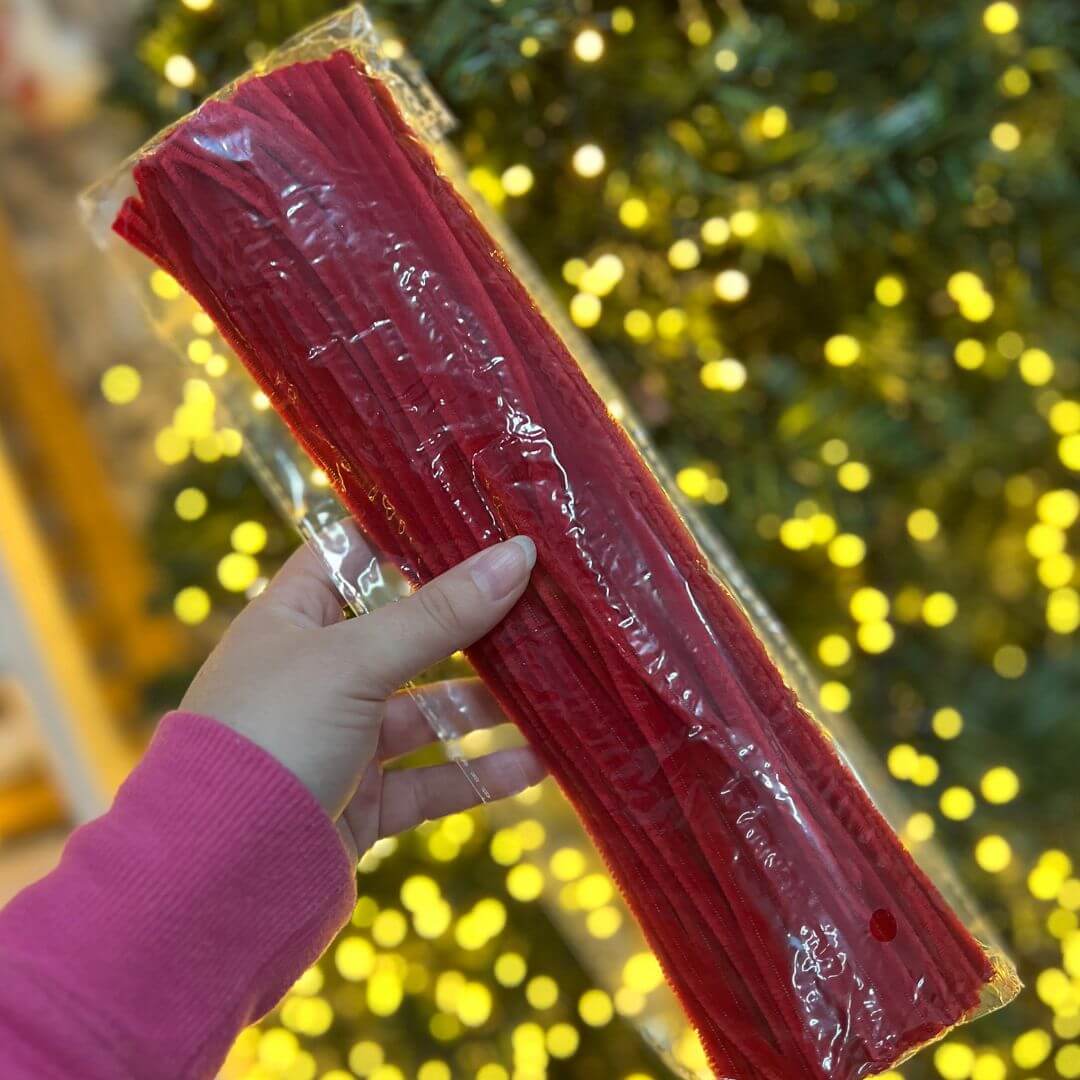 Fecho Prático de Veludo Vermelho - 30 cm | 100 Peças