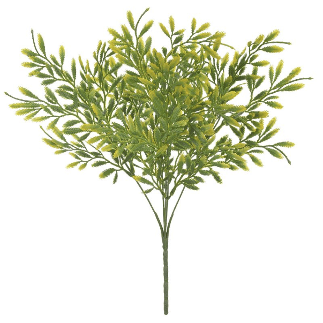 Flor Samambaia Real Toque Plastico Verde Com Print 42cm