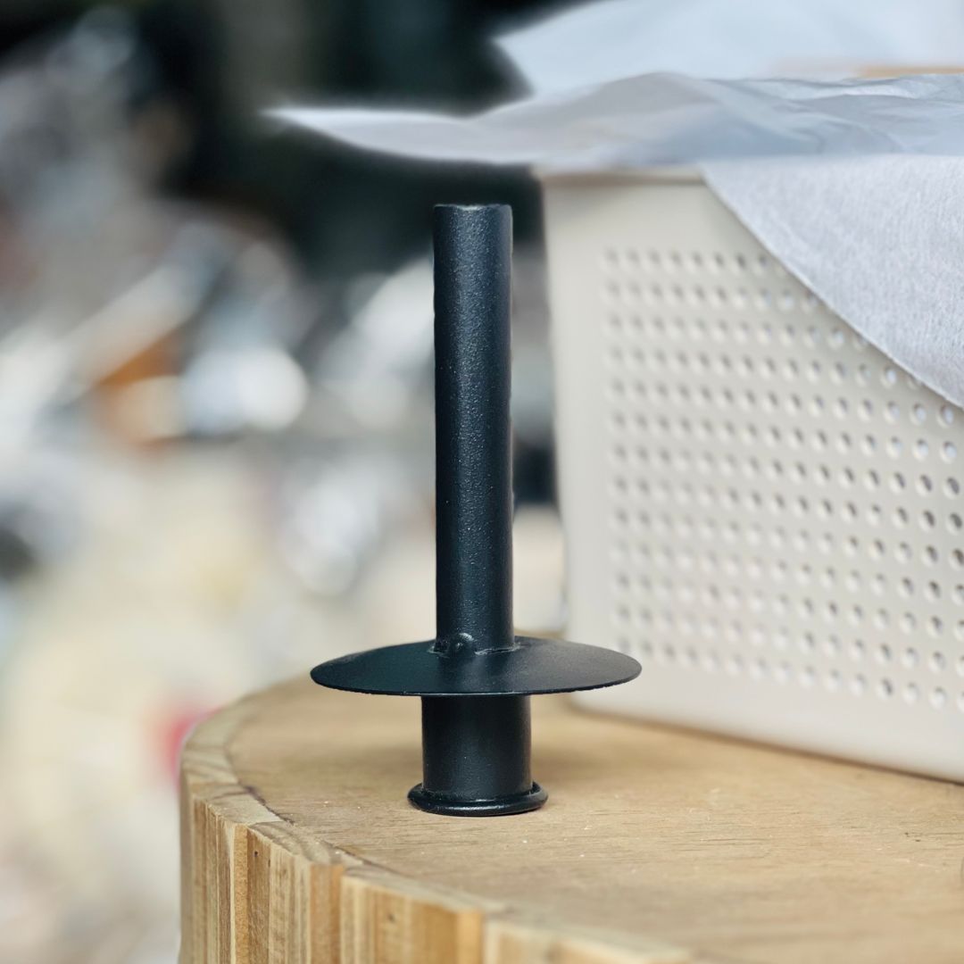 Porta Vela de Ferro Garrafa - 12cm Preto