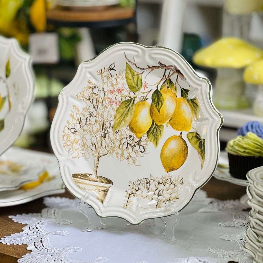 Prato Raso Branco Toscana Limão Siciliano - 27,5cm