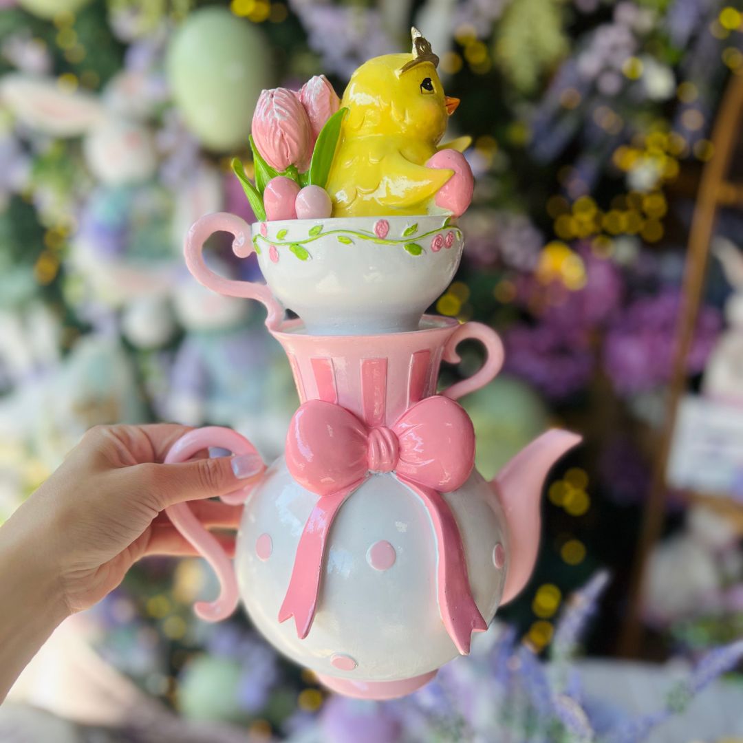 Pintinho no Bule e Xícaras - 33cm