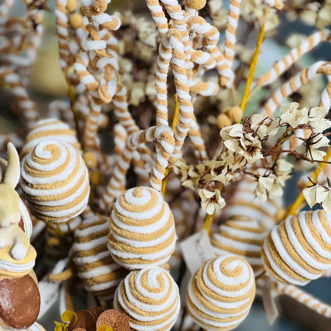 Orelha de Coelho - 65cm Bege e Branco