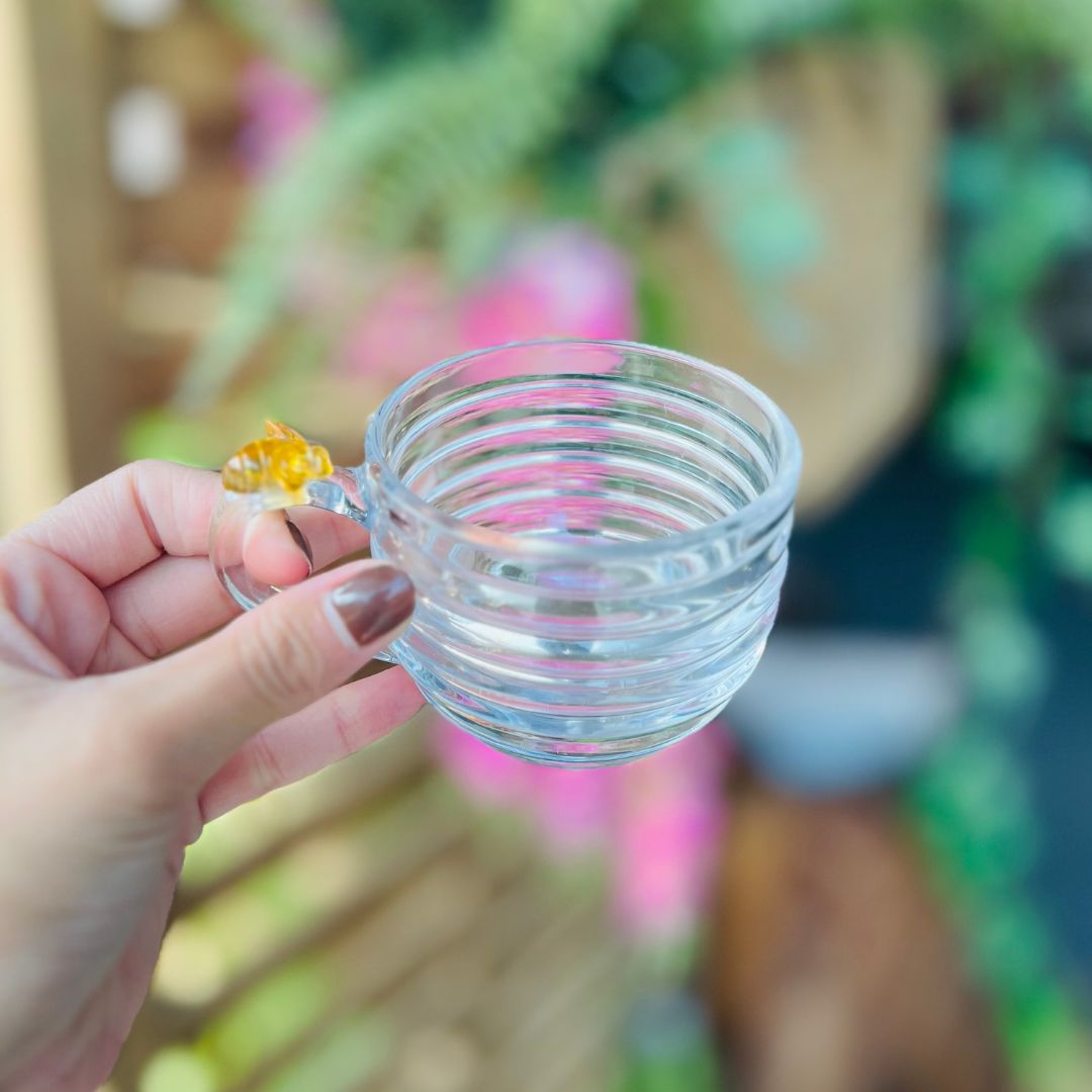 Xícara de Chá Com Pires Little Bee - 200ml Cristal Ecológico