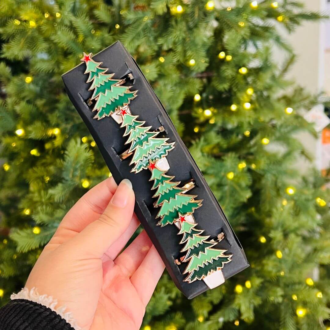 Porta Guardanapo Natal Árvore em Metal | Kit com 4 Unidades
