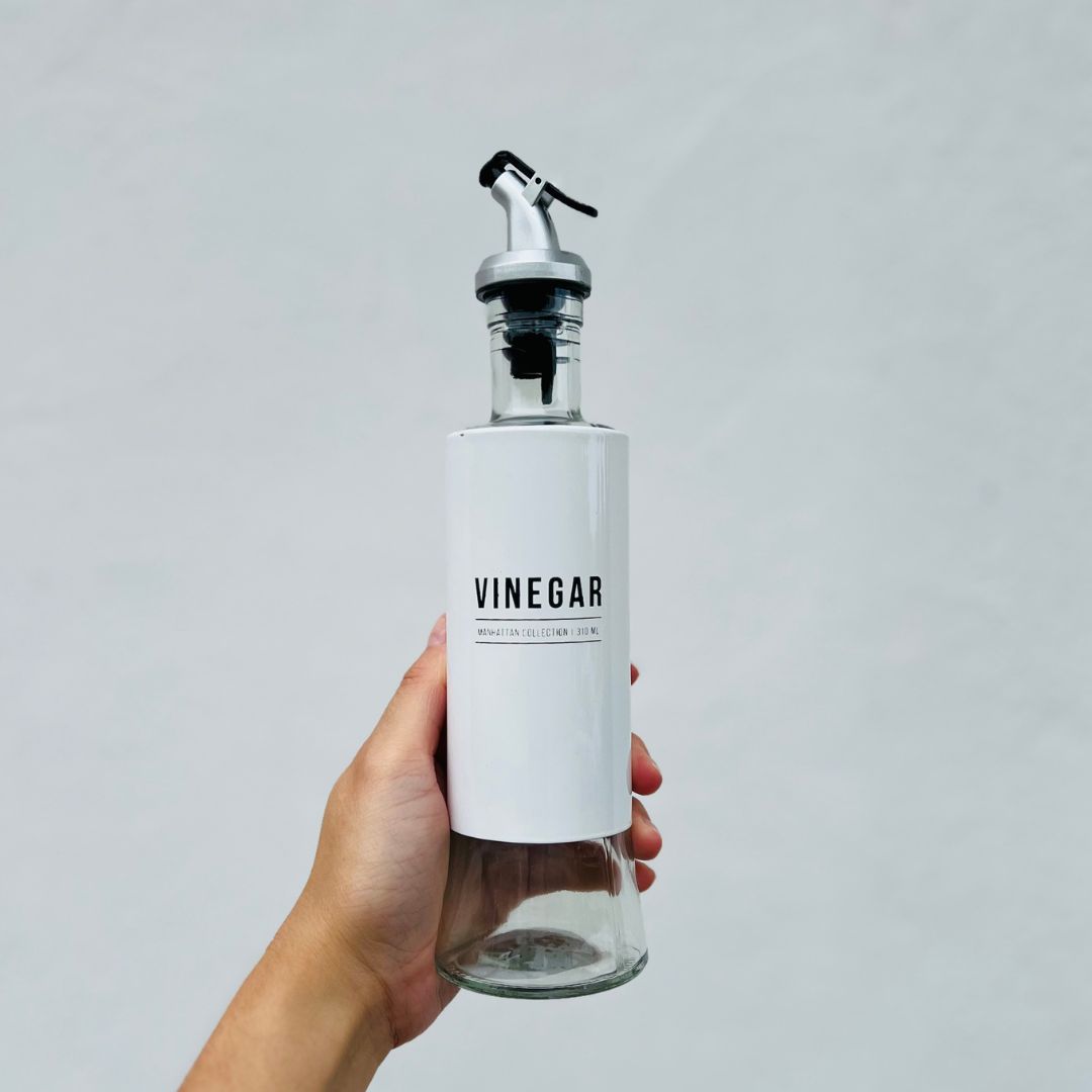 Vinagreiro de Vidro Manhattan Branco 310ml - 6,5x6,5x24cm