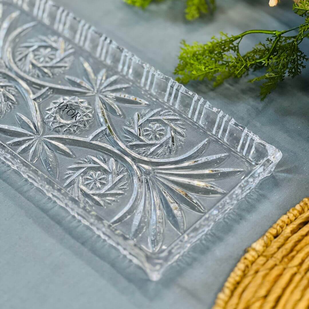 Travessa de Cristal de Chumbo Dragon - 34x15x2,5cm
