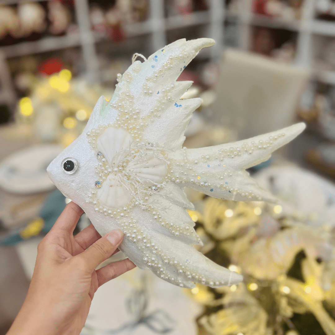 Peixe Decorativo Natal Náutico 28x26x8cm