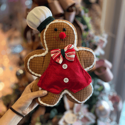Gingerbread Natalino de Pelúcia Cozinheiro Vermelho 32cm