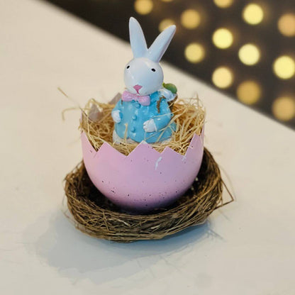 Coelho em Resina com Ninho – 9,4cm