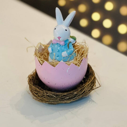 Coelho em Resina com Ninho – 9,4cm