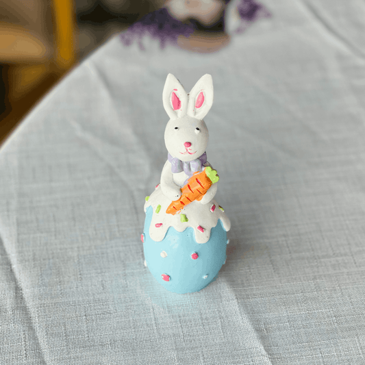 Coelho no Ovo Rosa de Resina 12,5x4,8x4,8cm