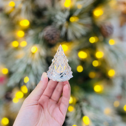 Enfeite Árvore Transparente Com Iluminação - 6x4,5cm