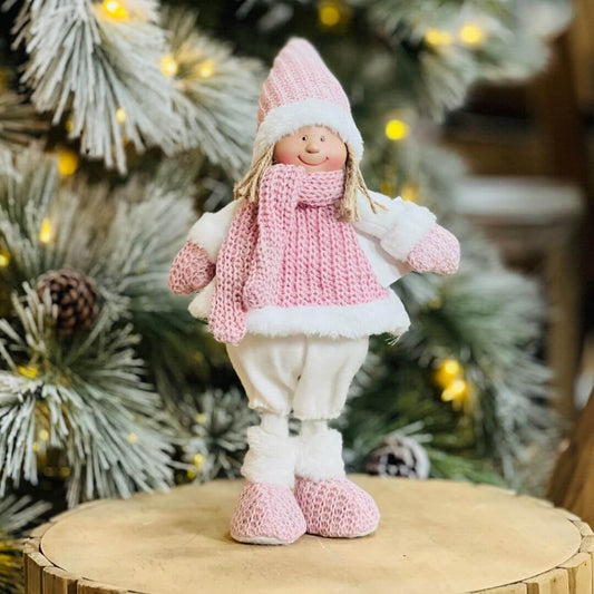 Boneca Rosa e Branco Em Pé 45cm