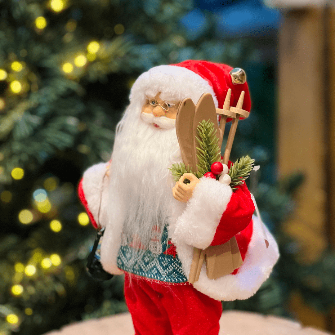 Papai Noel Em Pé Vermelho e Verde 30cm
