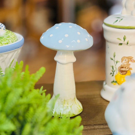 Mini Cogumelo Azul Pastel - 14,5cm