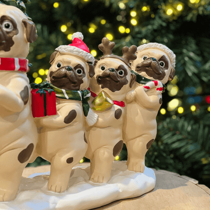 Familia de Cachorros Natalina de Resina 34,5x40cm