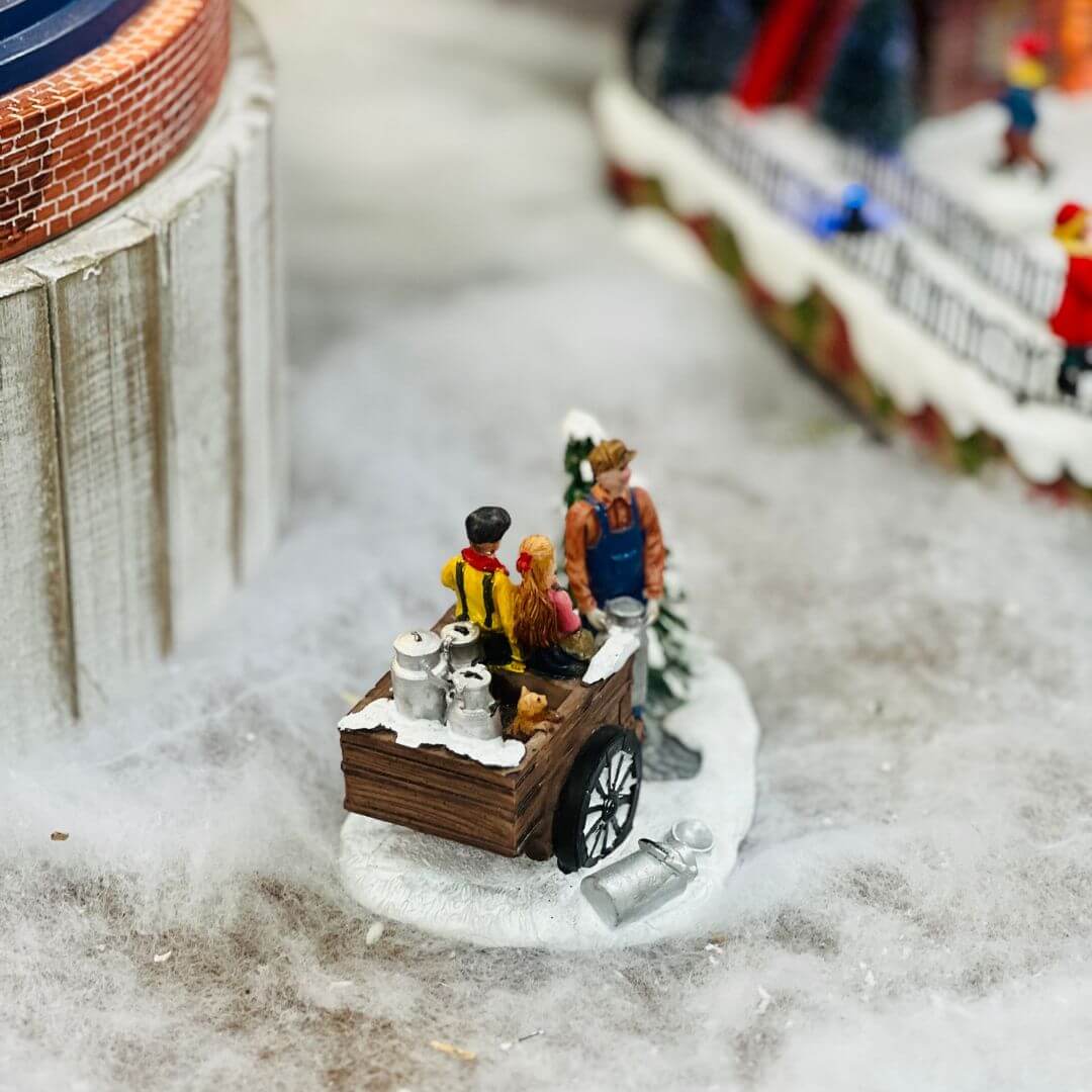 Cenário Natal Pai e Filhos 7x11x7,5cm