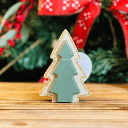 Árvore Natalina Verde de Madeira 11cm